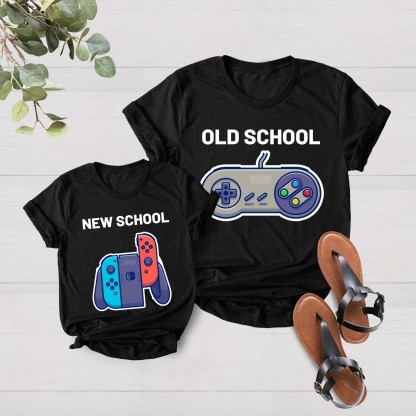 Father'S Day Family Matching T Shirt Old School New School fathers day gift