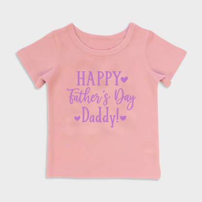baby shirt - happy fathers day daddy purple kids t shirt toddler top pink in pink