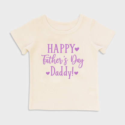 baby shirt - happy fathers day daddy purple kids t shirt toddler top beige in beige