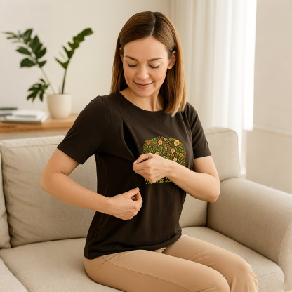 Soft Cotton Mama Bear Nursing Tee | Discreet Side Zippe | brand