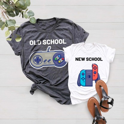 Father'S Day Family Matching T Shirt Old School New School fathers day gift