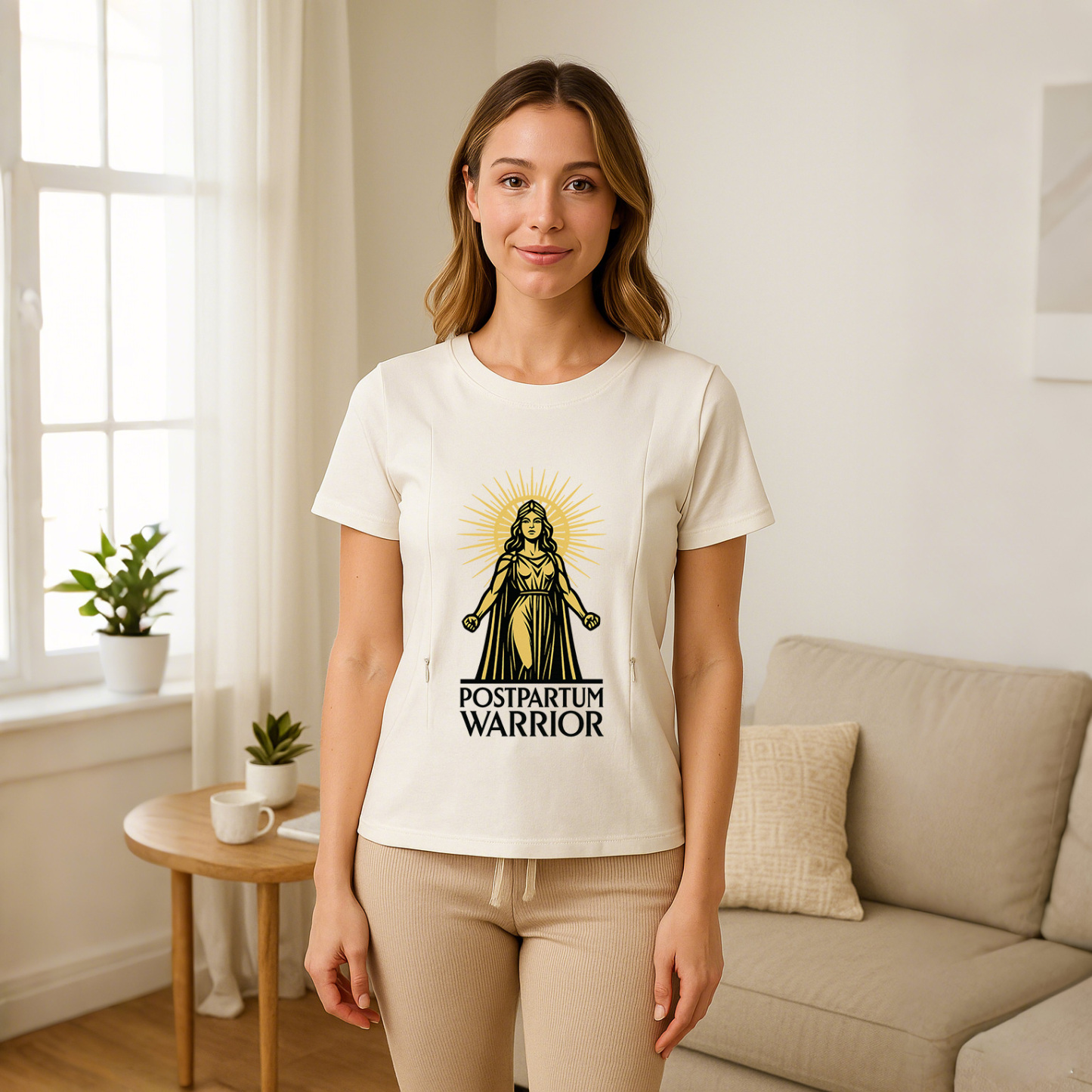 Soft Cotton Breastfeeding Shirt | Postpartum Warrior |  | brand