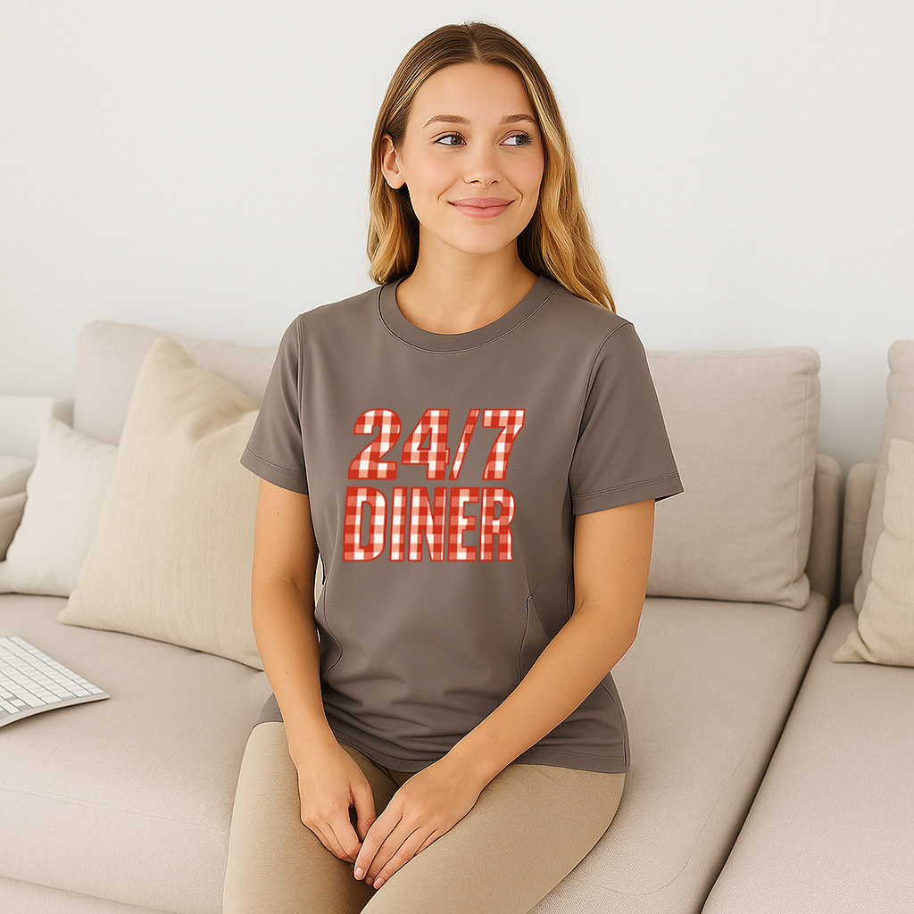 Nursing T-Shirt for New Moms | Fun 24/7 Diner Graphic | | totkeeps