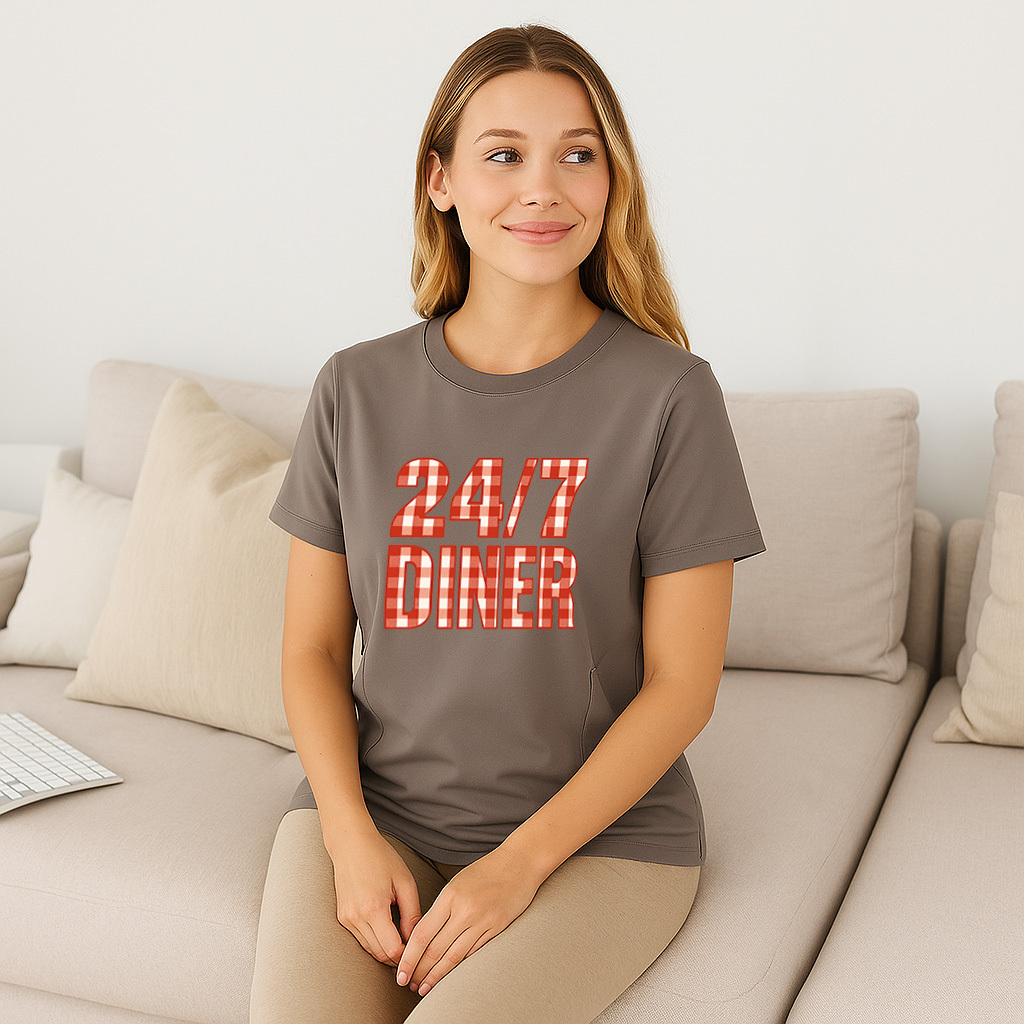 Nursing T-Shirt for New Moms | Fun 24/7 Diner Graphic | | totkeeps