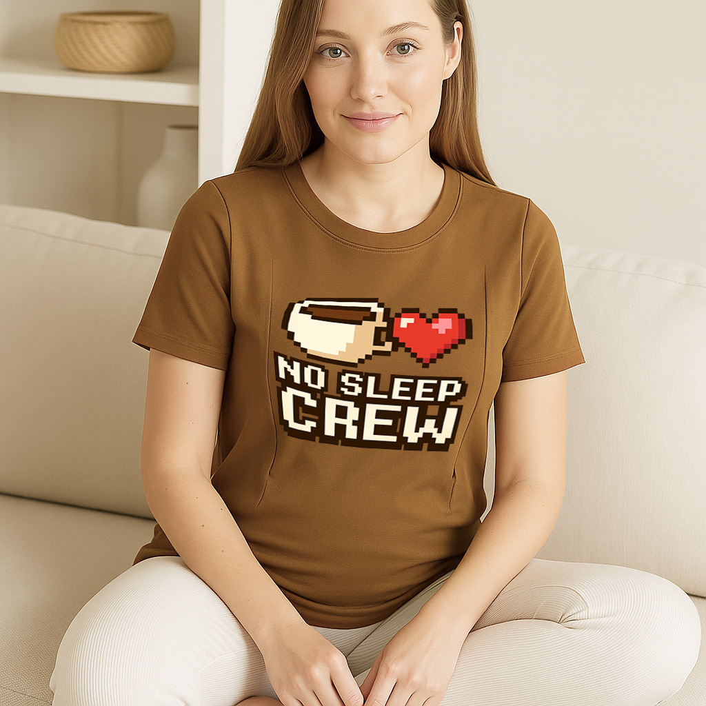 totkeeps Nursing Wear | The "No Sleep Crew" Zipper Tee  | brand