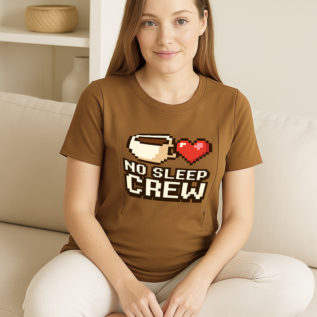 totkeeps Nursing Wear | The "No Sleep Crew" Zipper Tee  | brand