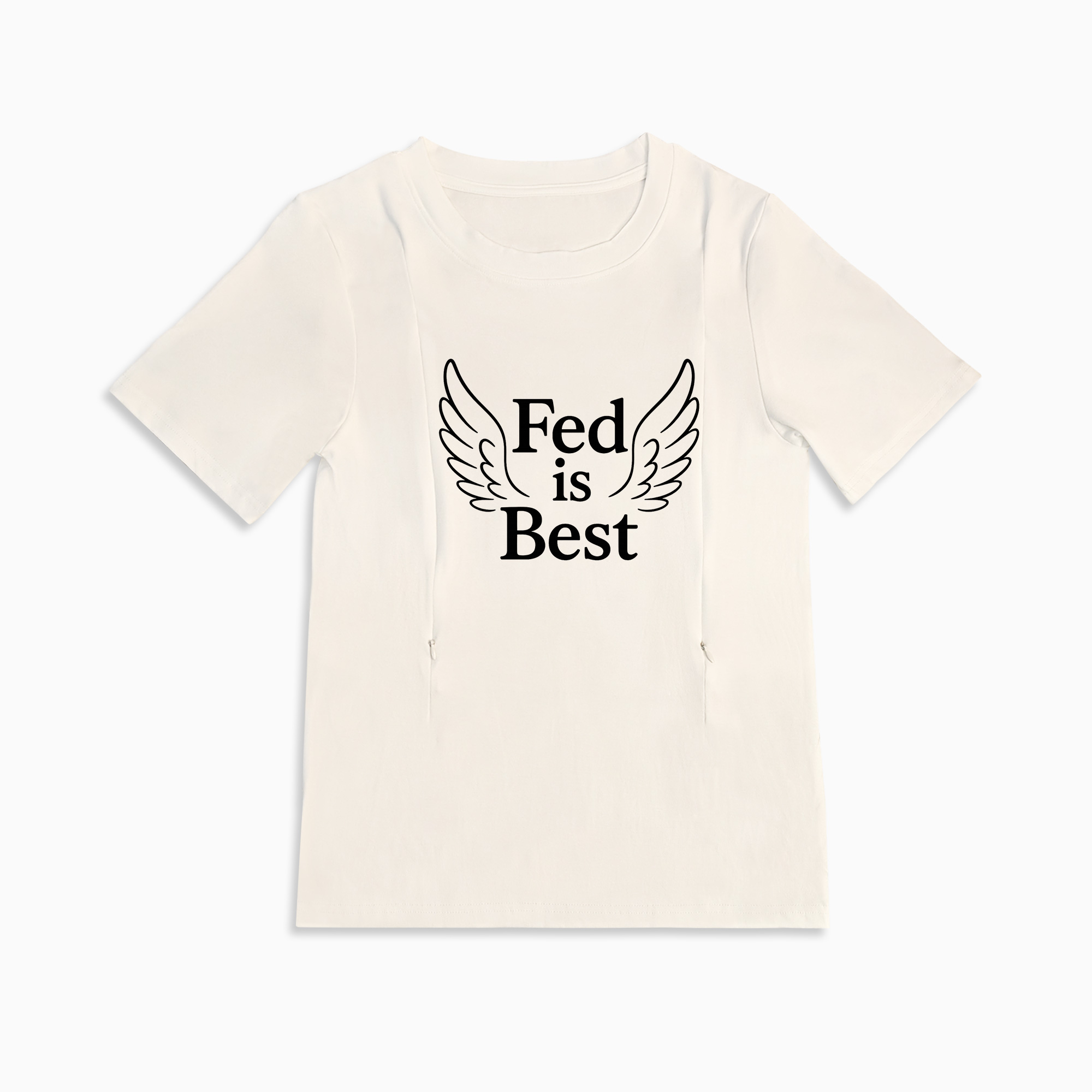 Cotton Breastfeeding Top With Zippers | "Fed Is Best" | Totkeeps