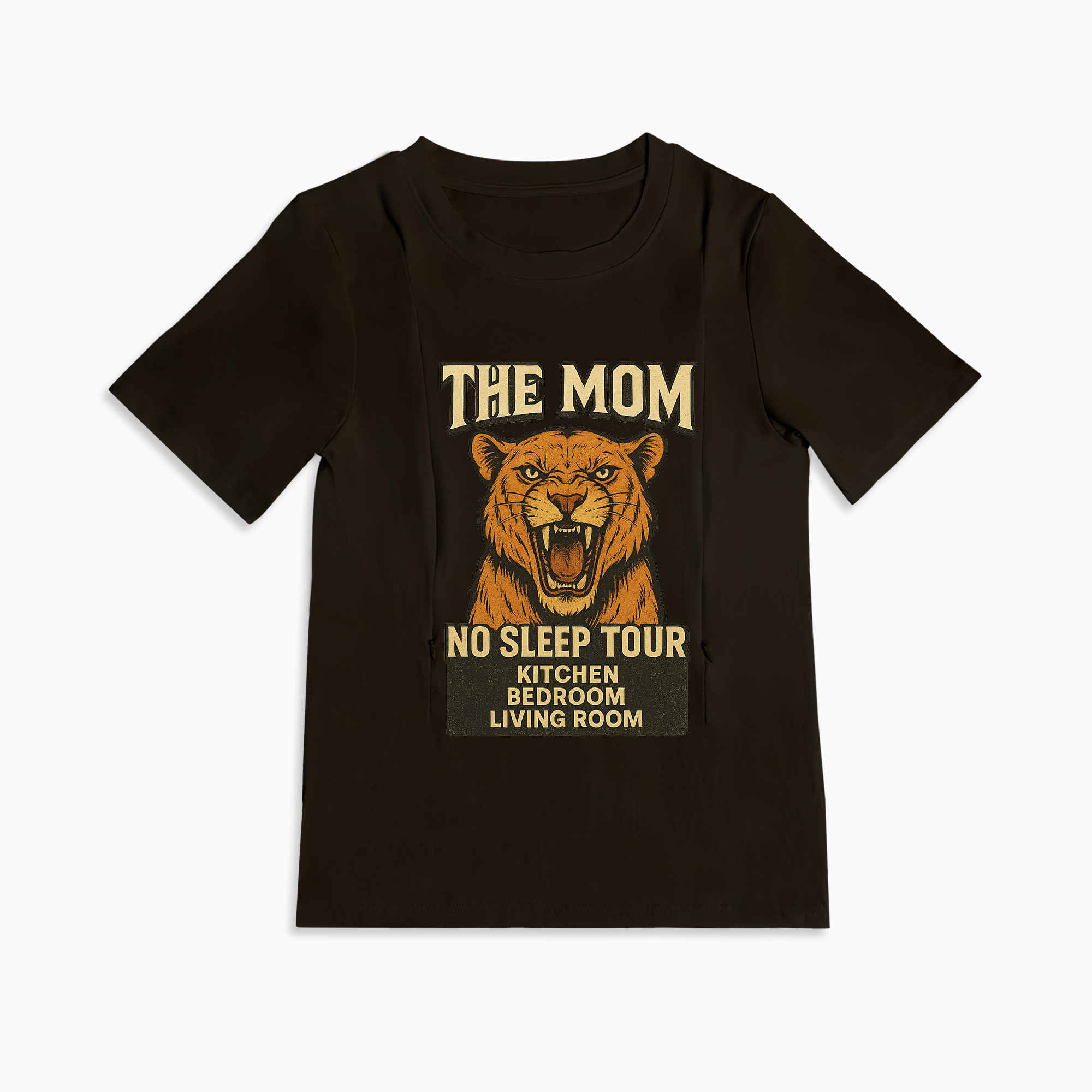 Soft Cotton Mama Tee | "Yes They're Real" Slogan | Side Zip Nursing