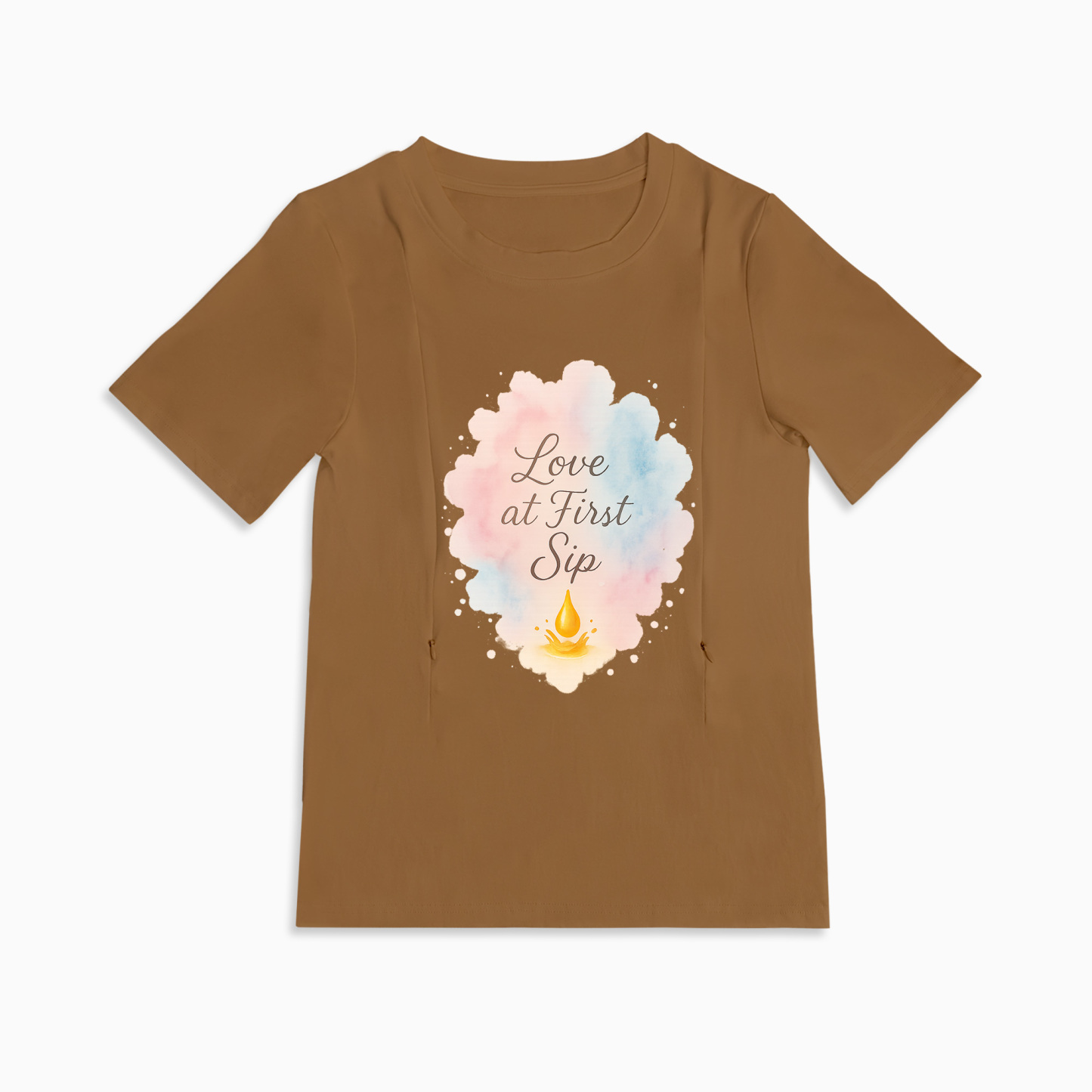 Totkeeps "Love at First Sip" Nursing Shirt | Soft Cotton & Discreet Zips