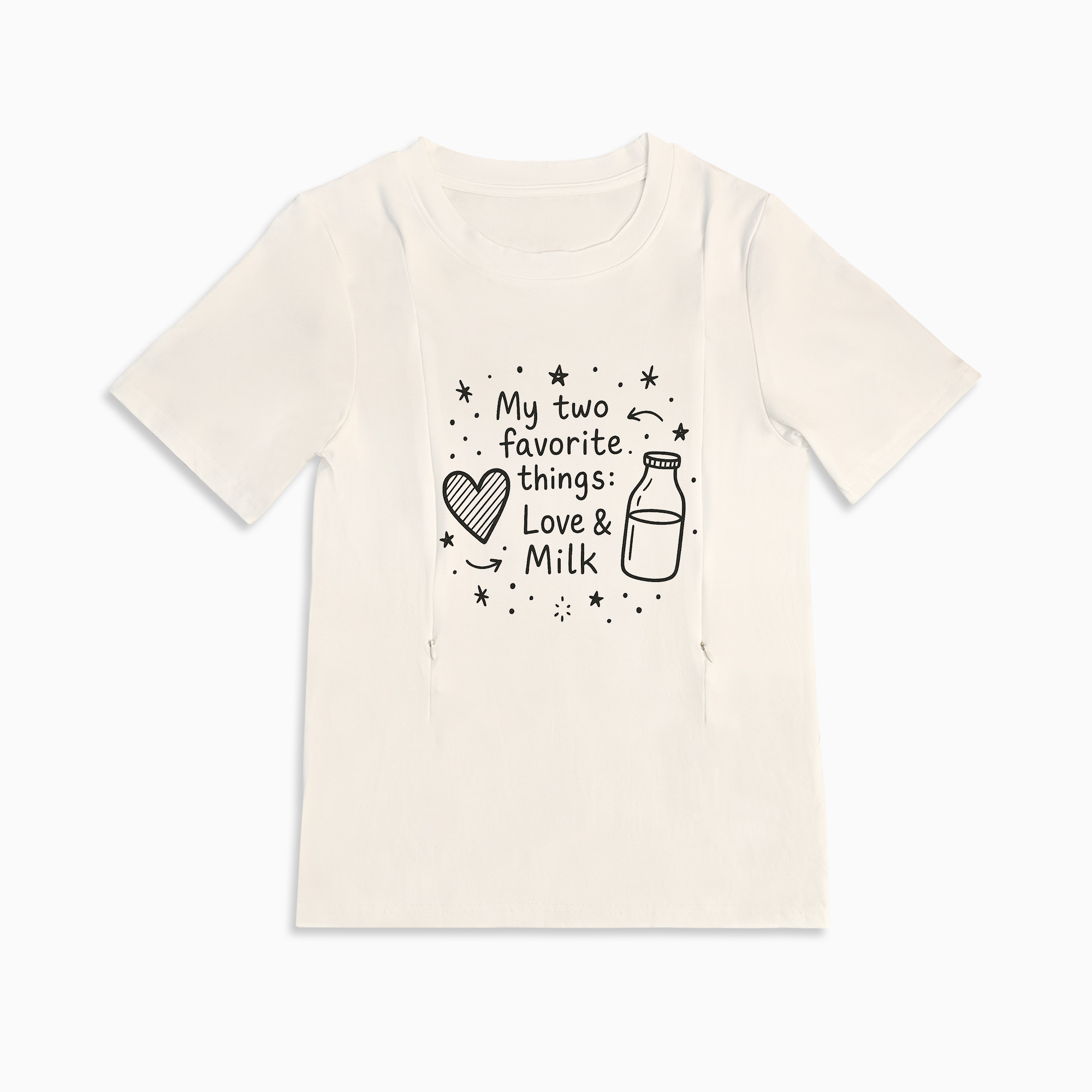 Postpartum Wardrobe Essential | Love & Milk Nursing Tee with Zippers