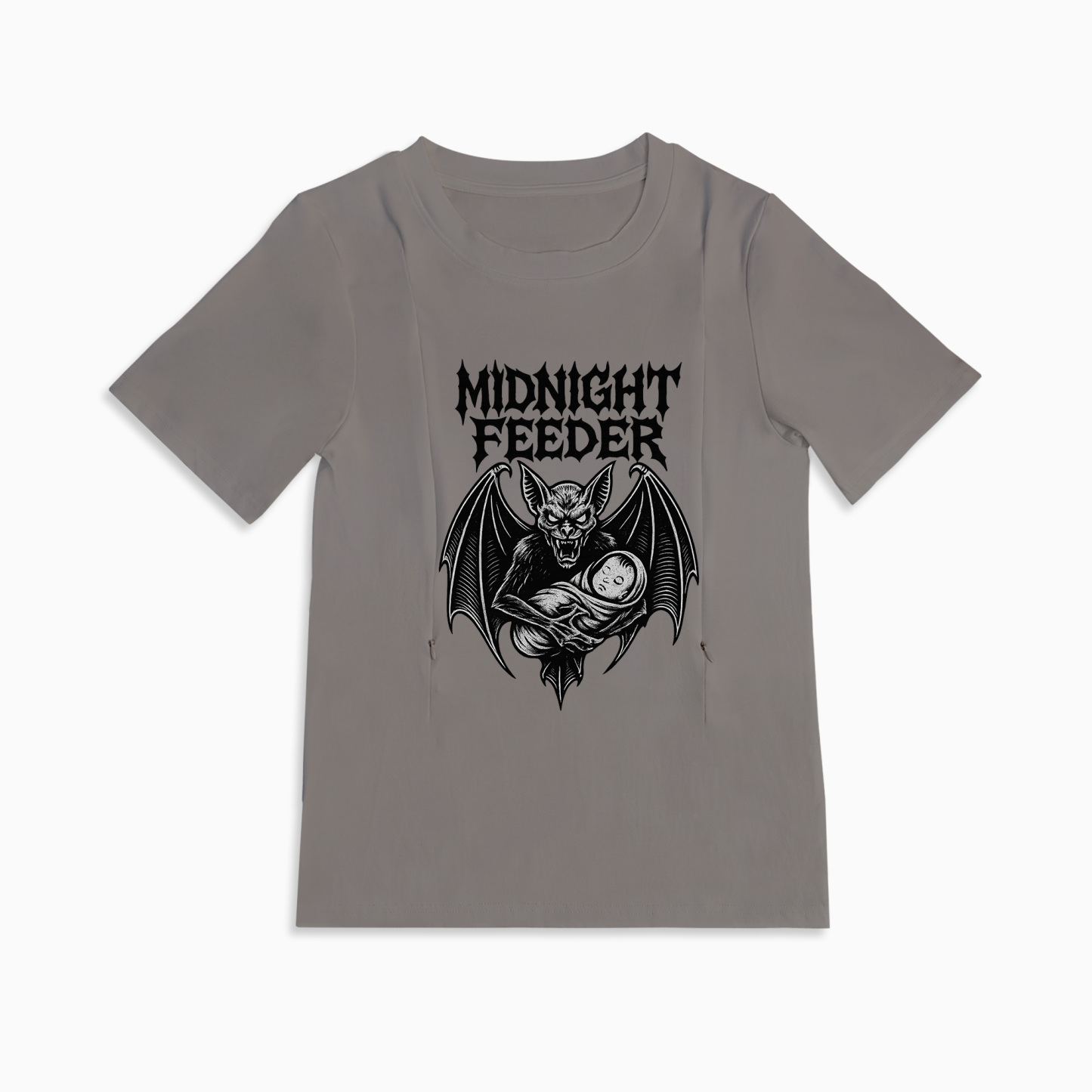 "Breastfeeding Mama" T-Shirt | Functional Zipper for Easy Breastfeeding