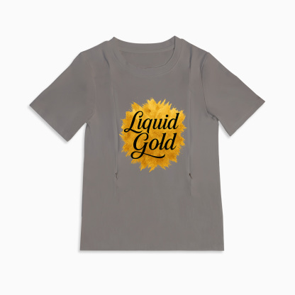 Cotton Breastfeeding Top With Zippers | "liquid Gold" | Totkeeps