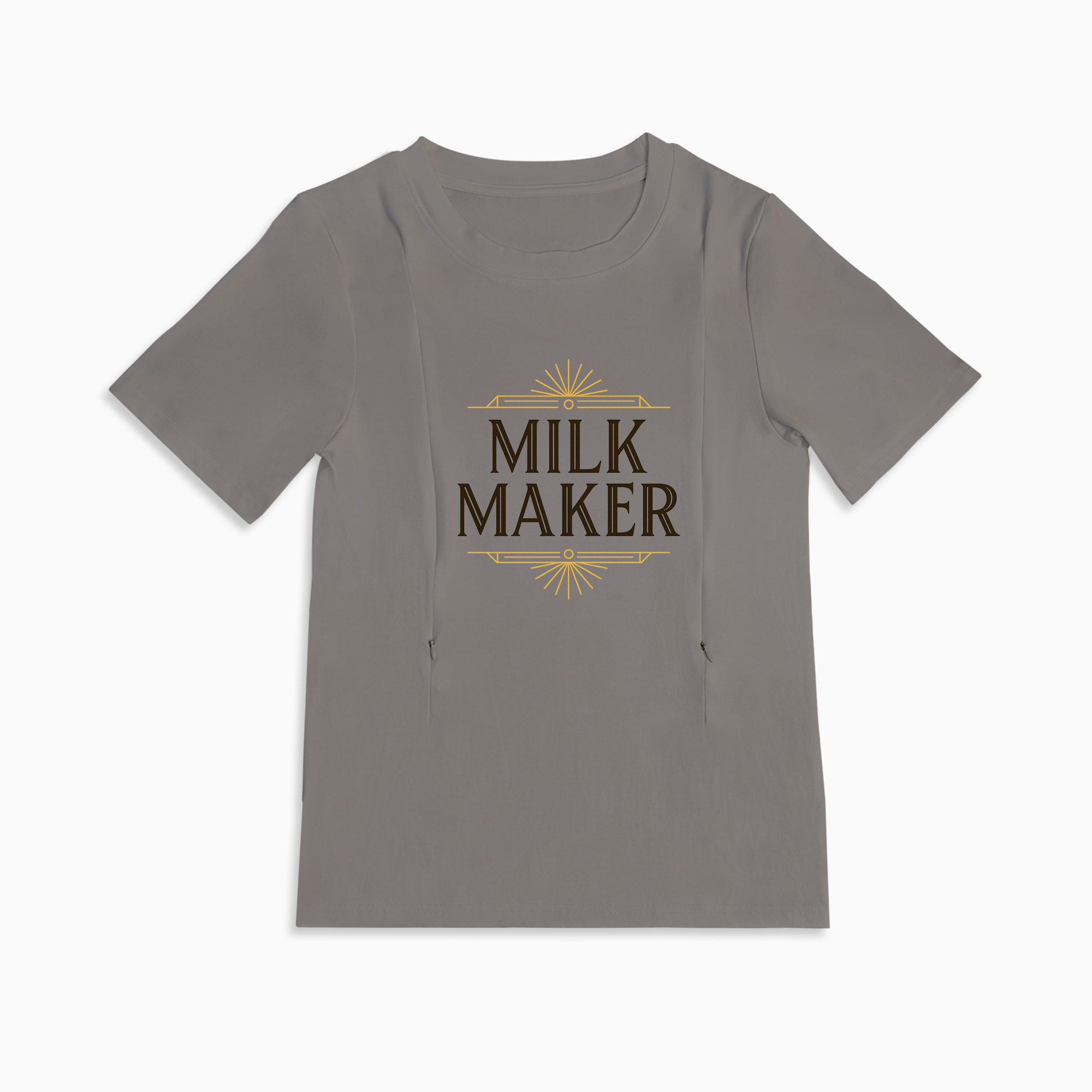 "Milk Maker" T-Shirt | Functional Side Zippers for Discreet Nursing