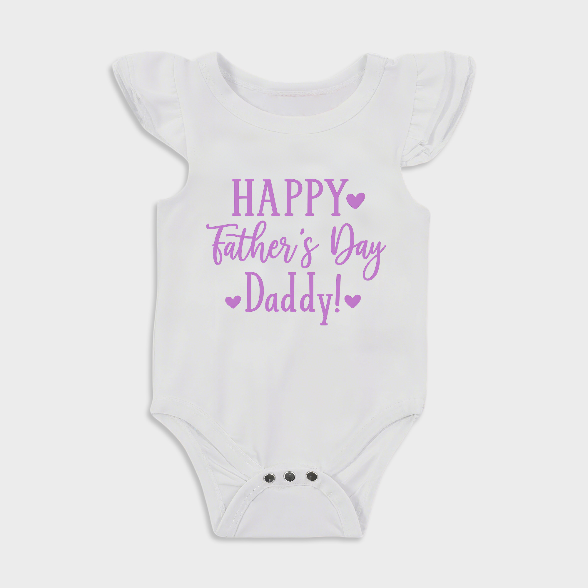 Happy Father's Day Daddy - Baby Girl Ruffle Sleeve bodysuits