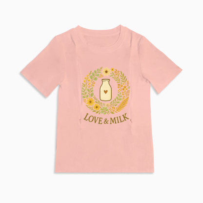 Love & Milk Postpartum Tee | Discreet Zipper Access for Nursing