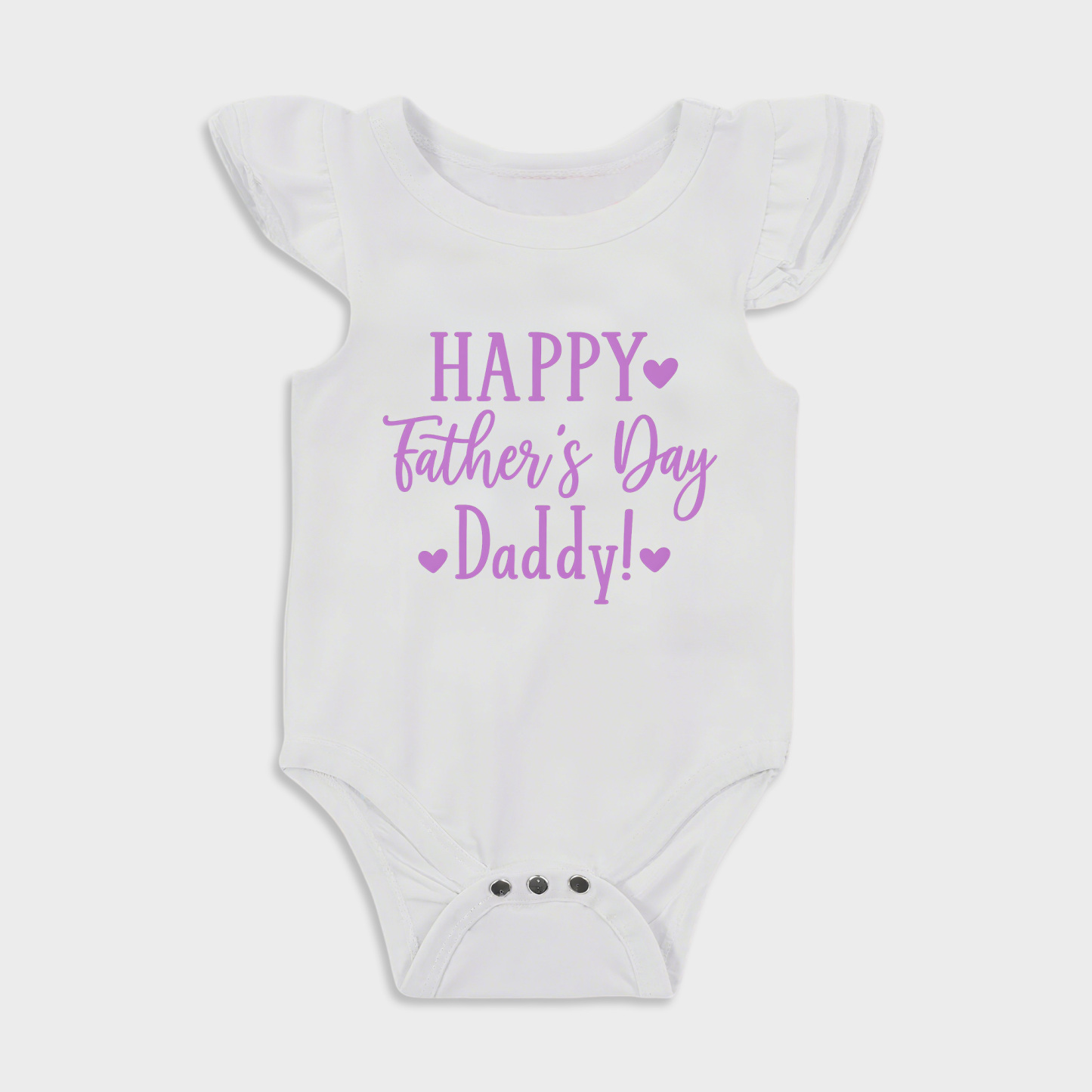 Happy Father's Day Daddy - Baby Girl Ruffle Sleeve bodysuits
