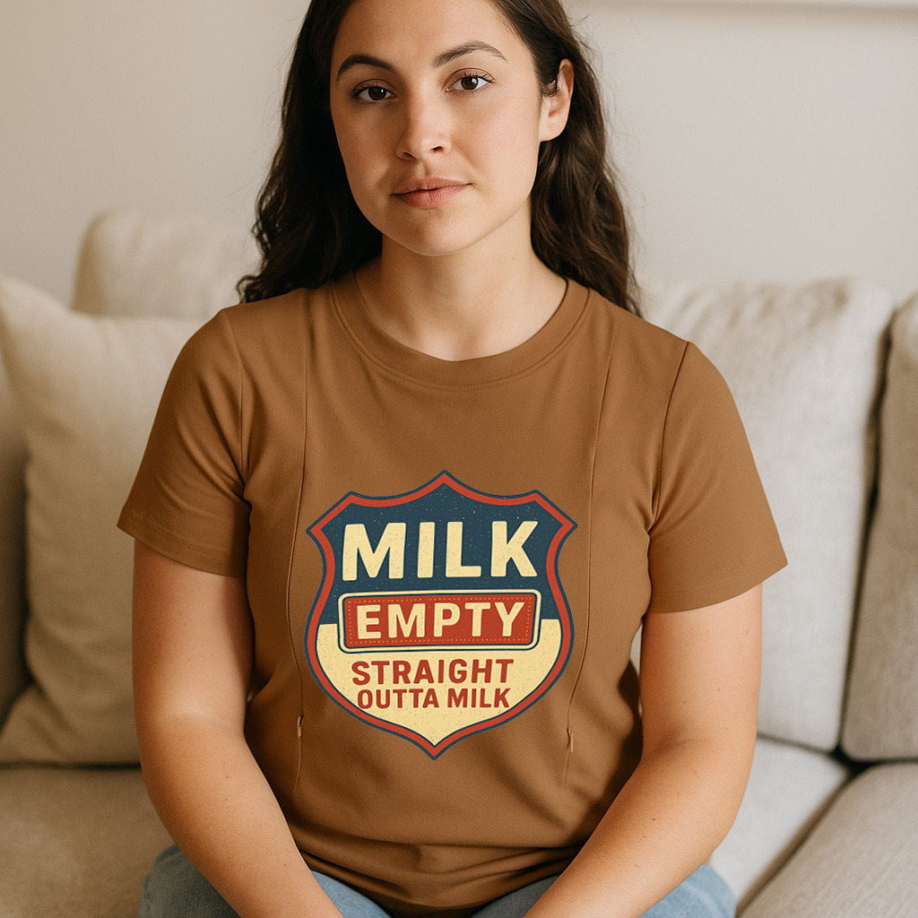 Comfy Cotton Nursing Shirt | "Straight Outta Milk" | Fo | brand