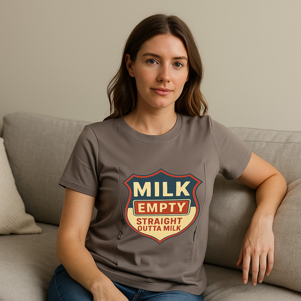 Comfy Cotton Nursing Shirt | "Straight Outta Milk" | Fo | brand