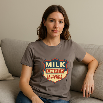 Comfy Cotton Nursing Shirt | "Straight Outta Milk" | Fo | brand