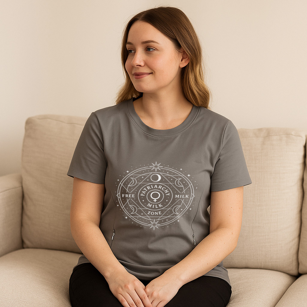 Funny Nursing Tee with Side Zipper | Patriarchy-Free Mi | brand