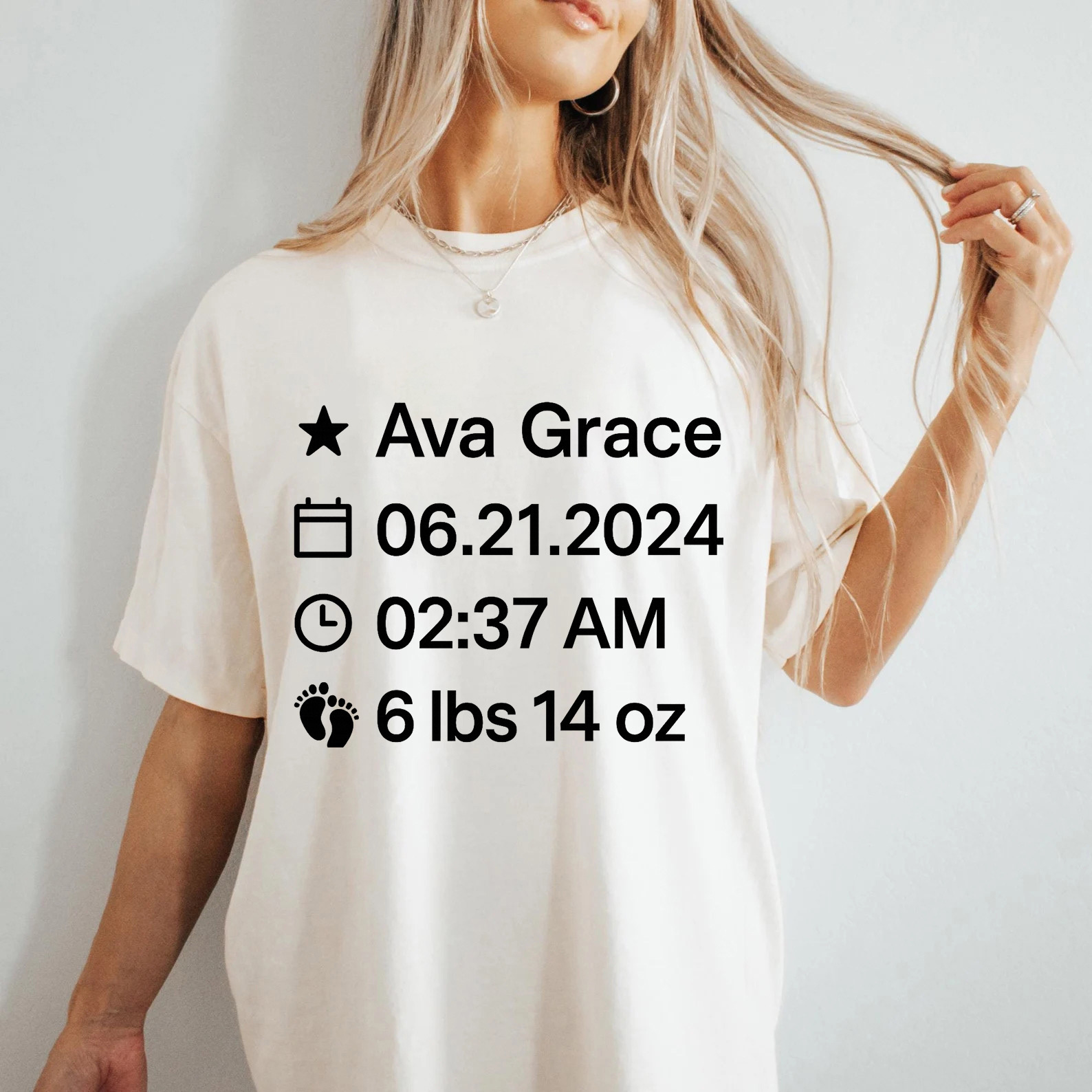 Family Matching Custom Baby Birth Stats