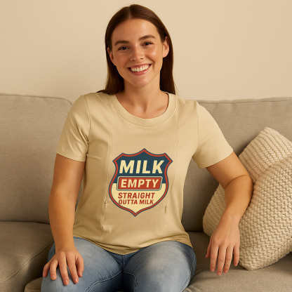 Comfy Cotton Nursing Shirt | "Straight Outta Milk" | Fo | brand