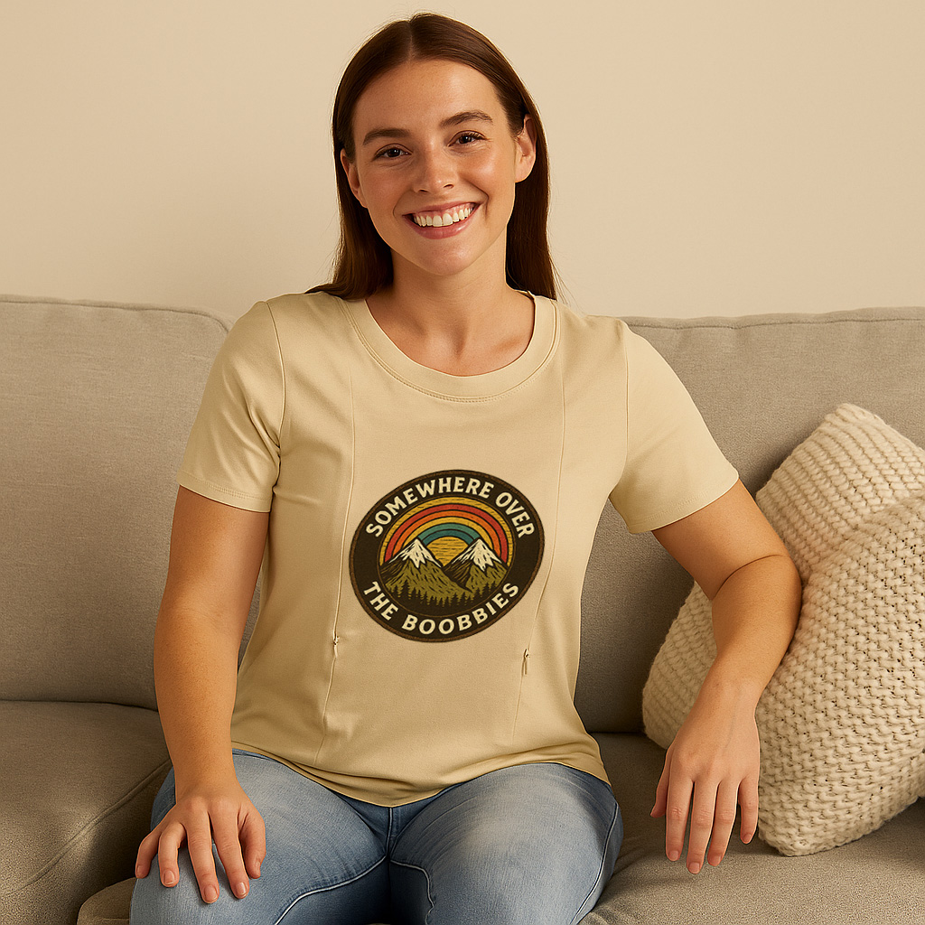 Graphic Nursing Tee for Moms | "Somewhere Over the Boob | brand