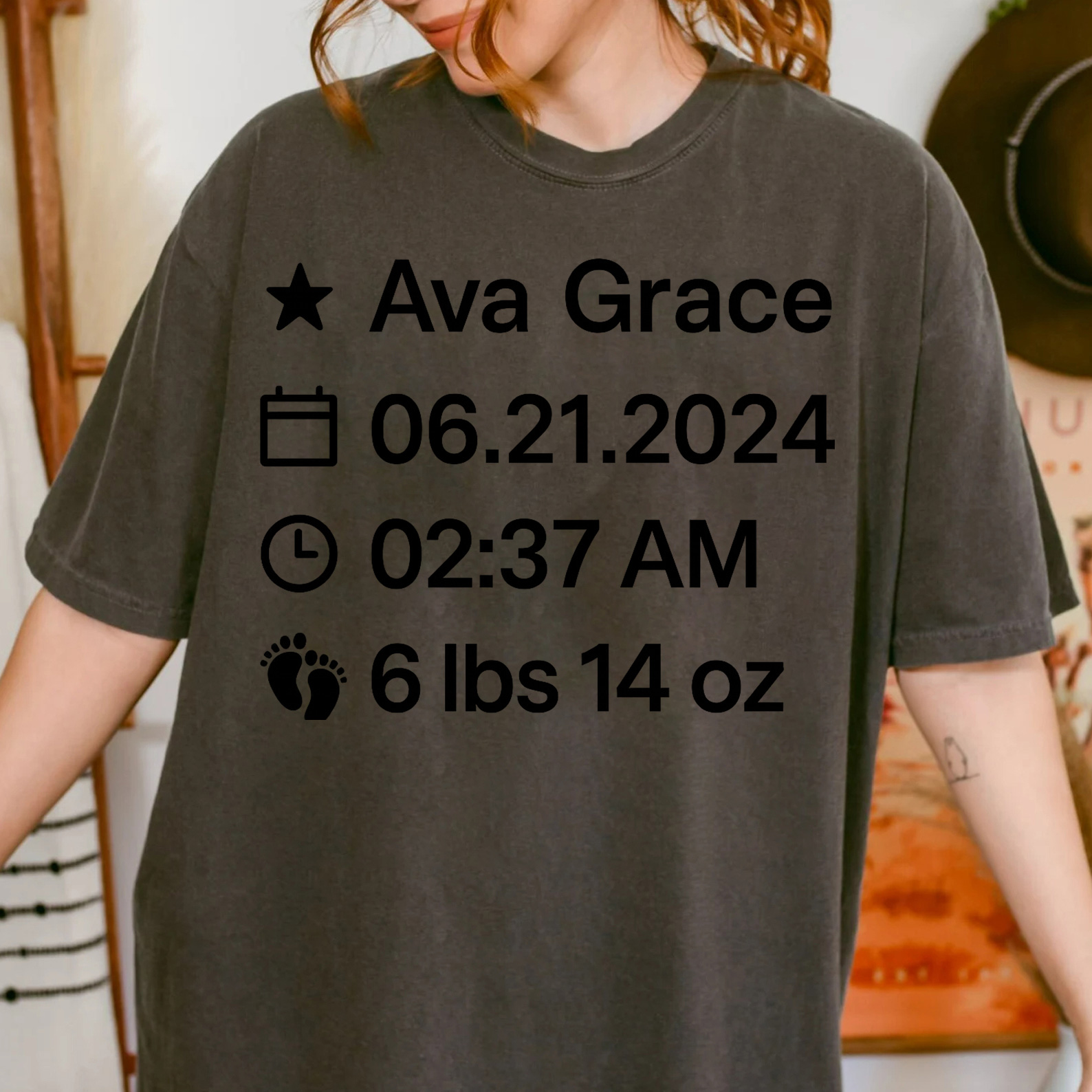 Family Matching Custom Baby Birth Stats