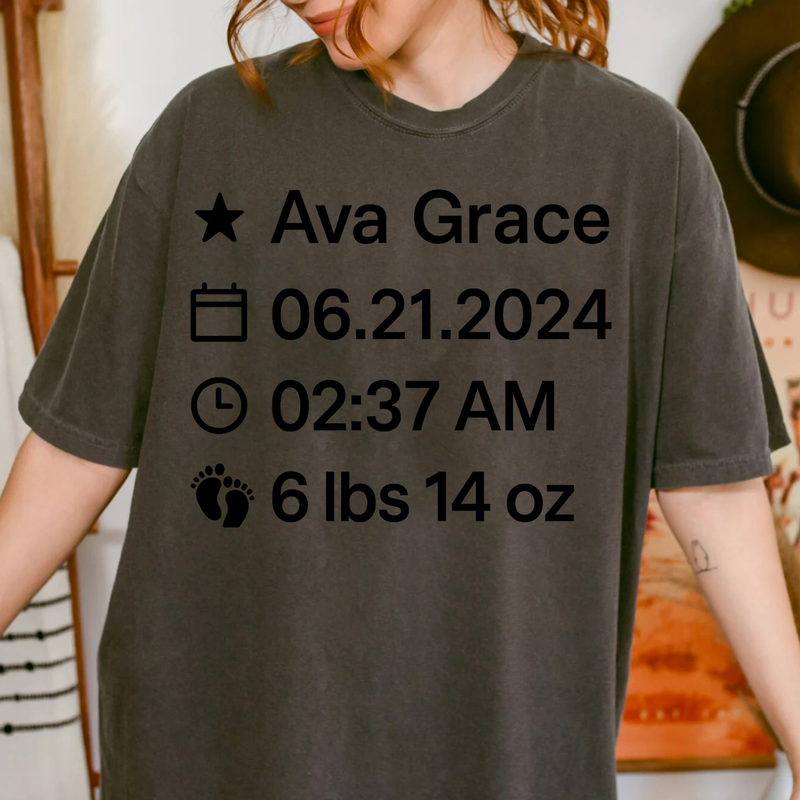 Family Matching Custom Baby Birth Stats