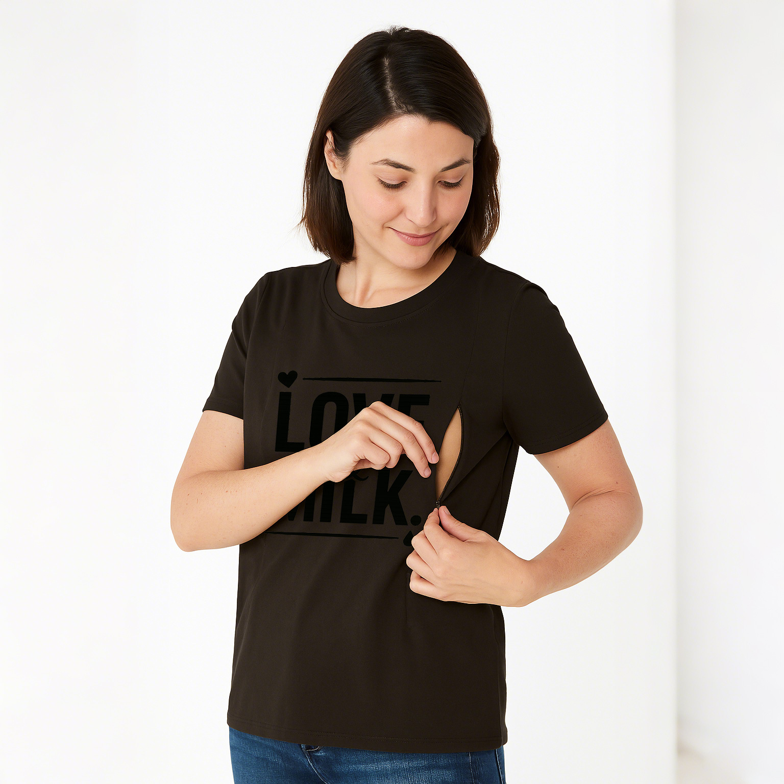Love & Milk T-Shirt | Made for Nursing with Easy Side Z | brand