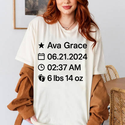 Family Matching Custom Baby Birth Stats