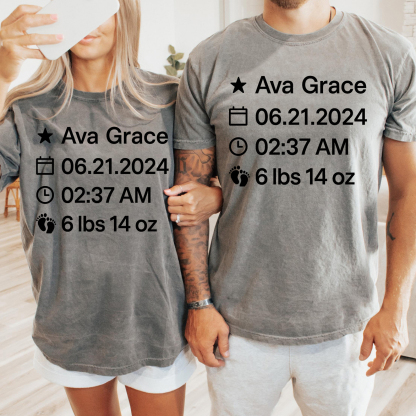 Family Matching Custom Baby Birth Stats