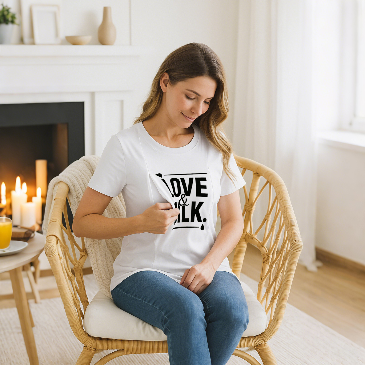 Love & Milk T-Shirt | Made for Nursing with Easy Side Z | brand