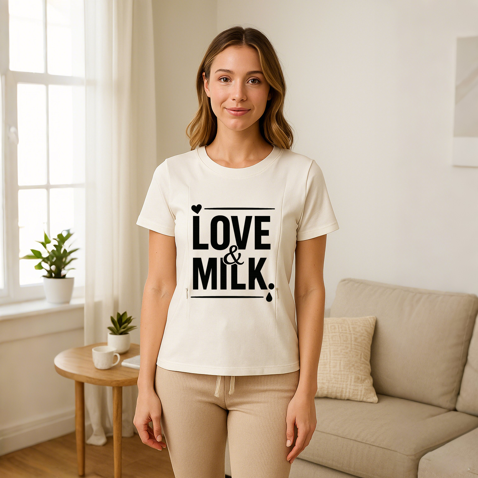 Love & Milk T-Shirt | Made for Nursing with Easy Side Z | brand