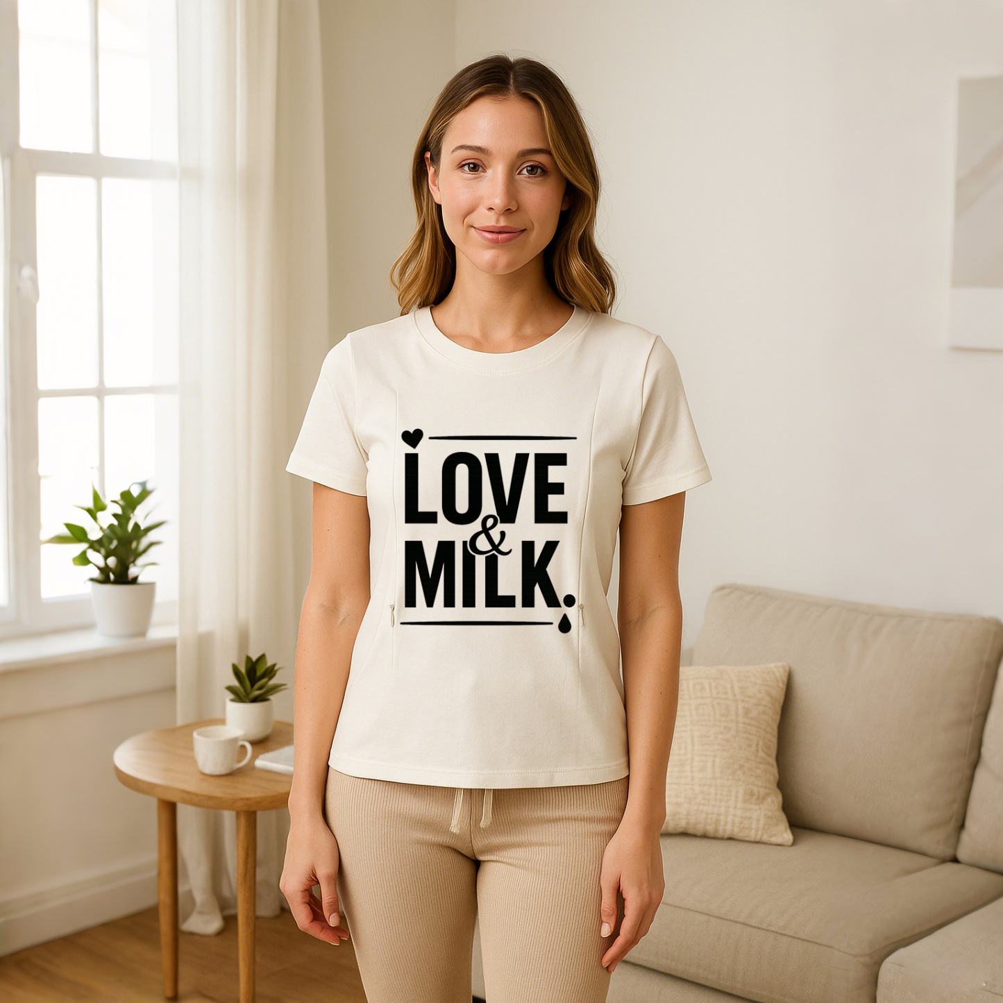 Love & Milk T-Shirt | Made for Nursing with Easy Side Z | brand