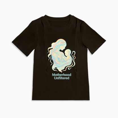 Baby Shower Gift | Motherhood Unfiltered Zipper Nursing T-Shirt