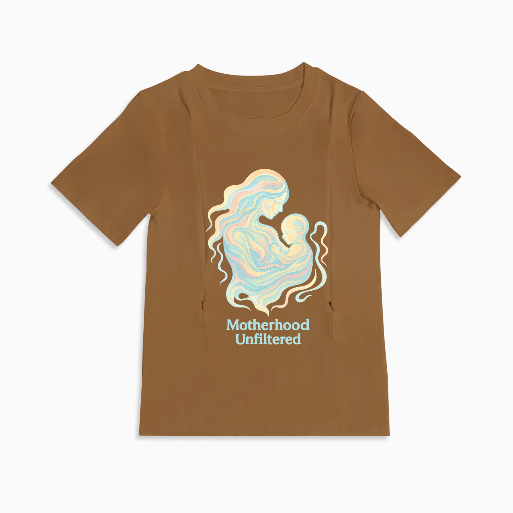 Baby Shower Gift | Motherhood Unfiltered Zipper Nursing T-Shirt