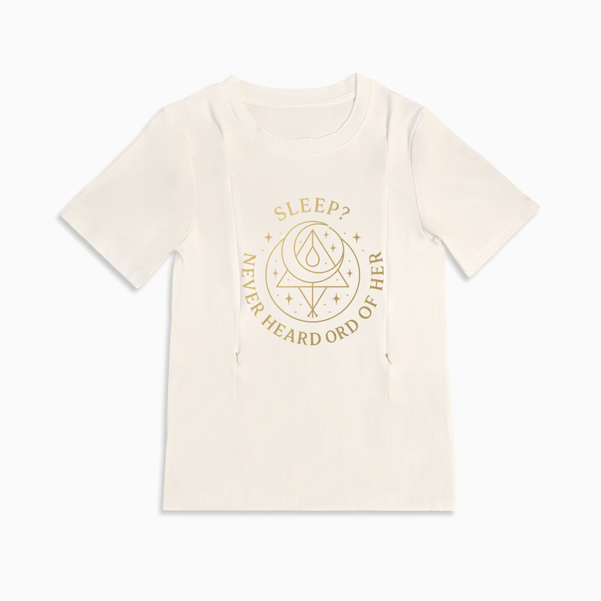 Soft Cotton Nursing T-Shirt | Funny Slogan & Easy Access Side Zippers