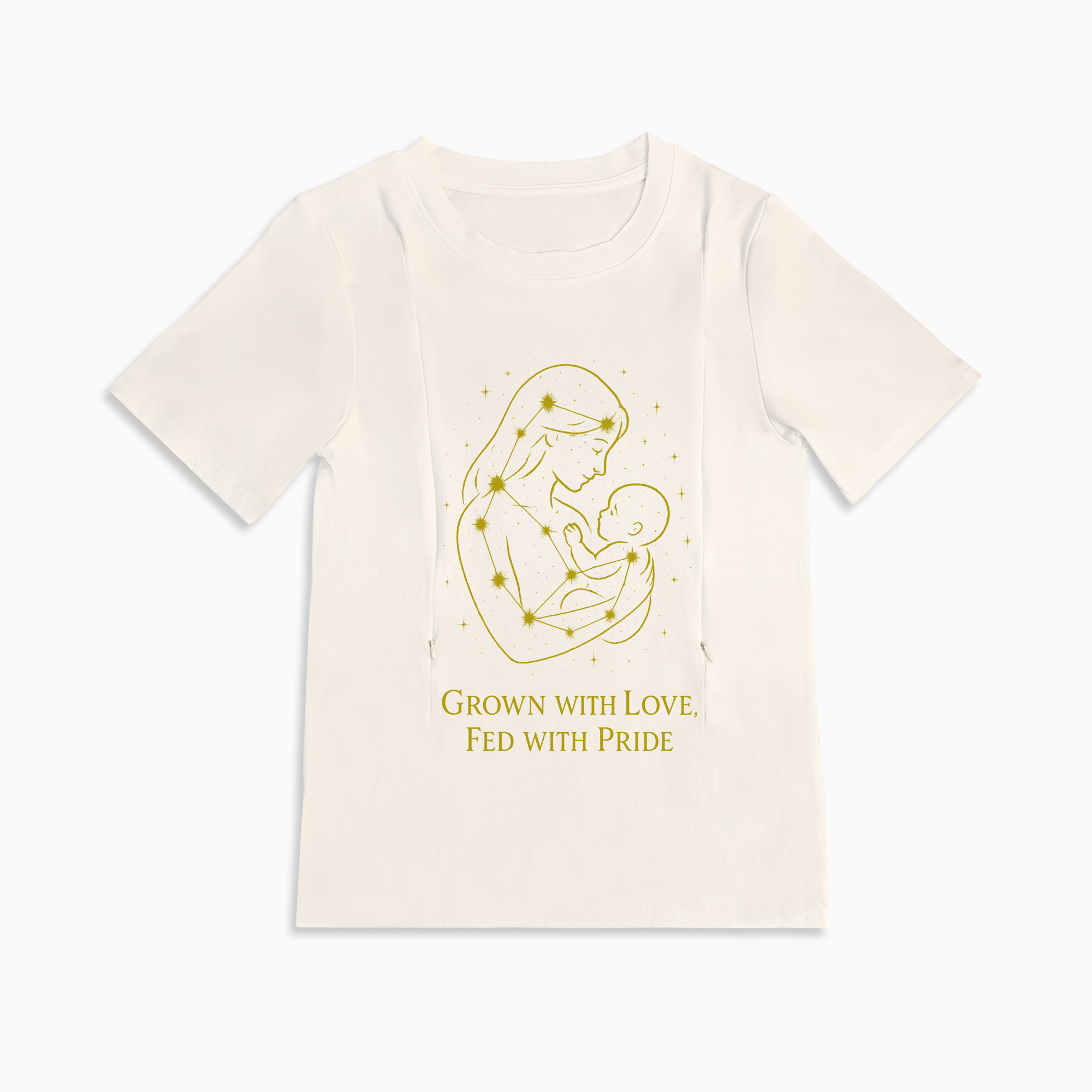 Stylish Mama Nursing Top | Grown with Love Slogan | Zipper Access