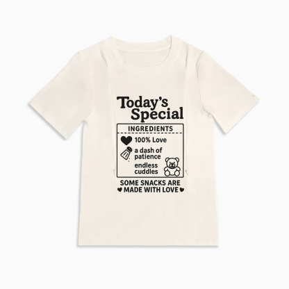 Totkeeps "Snacks Made with Love" Tee | Functional Zipper Nursing Top