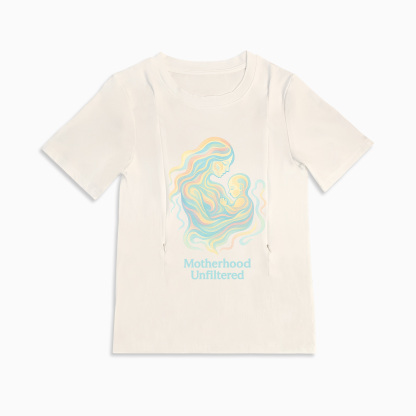 Baby Shower Gift | Motherhood Unfiltered Zipper Nursing T-Shirt