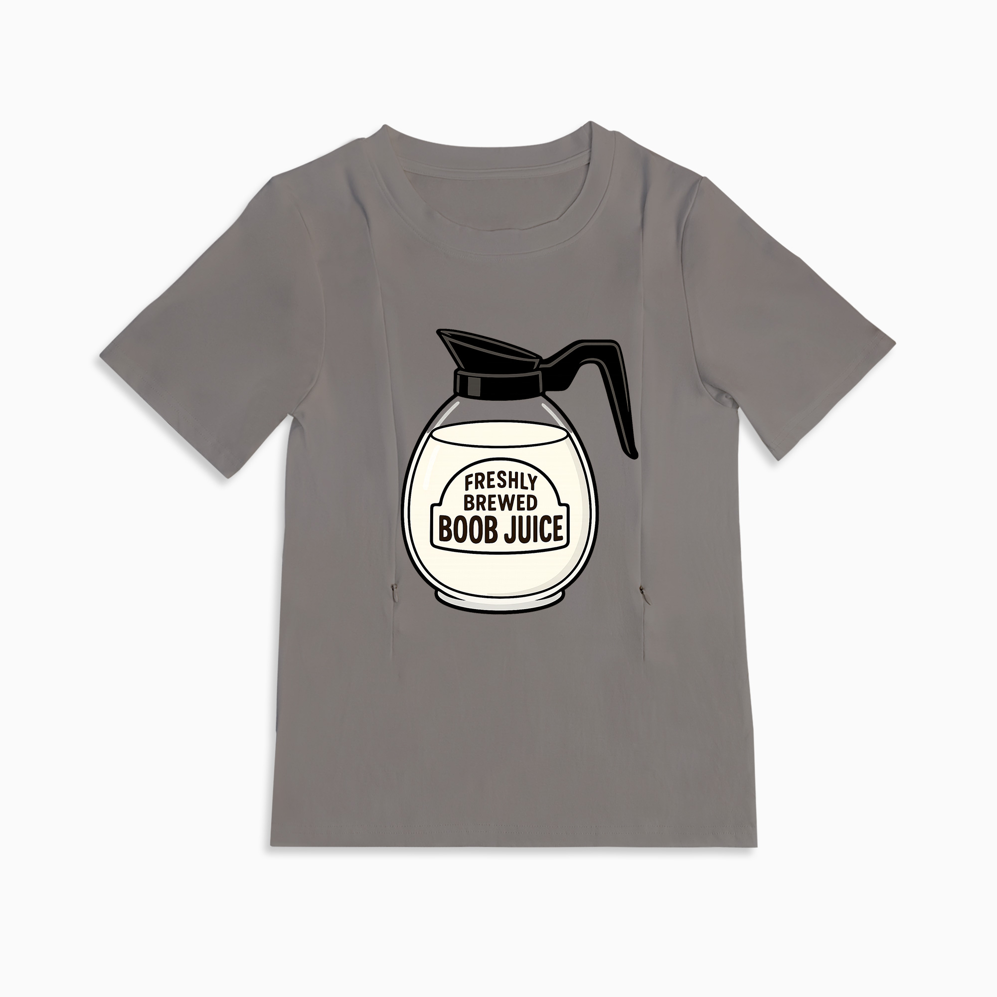 Humorous Nursing Top | Boob Juice Dispenser | Easy Zipper for Mom