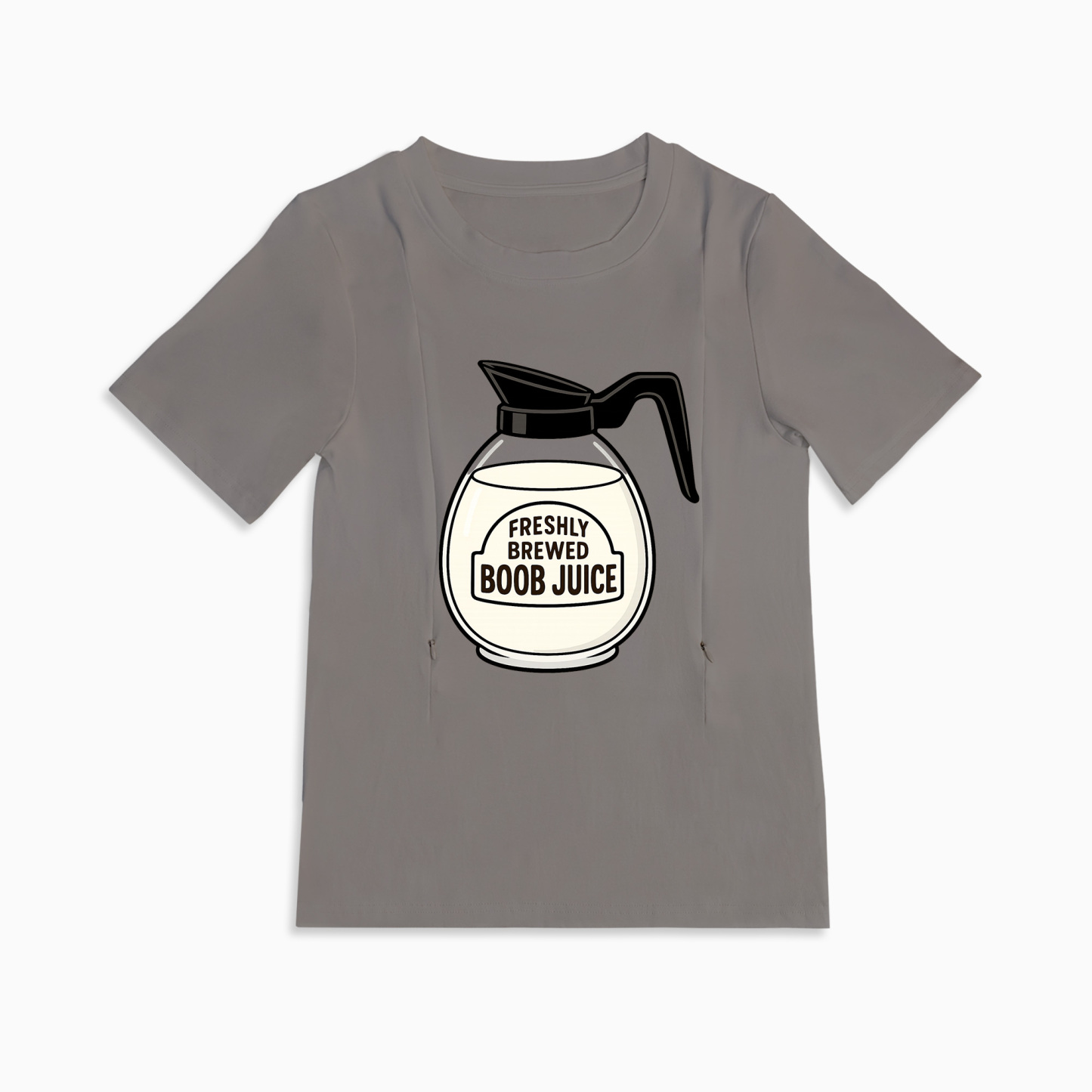 Humorous Nursing Top | Boob Juice Dispenser | Easy Zipper for Mom