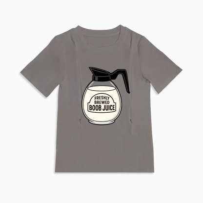 Humorous Nursing Top | Boob Juice Dispenser | Easy Zipper for Mom