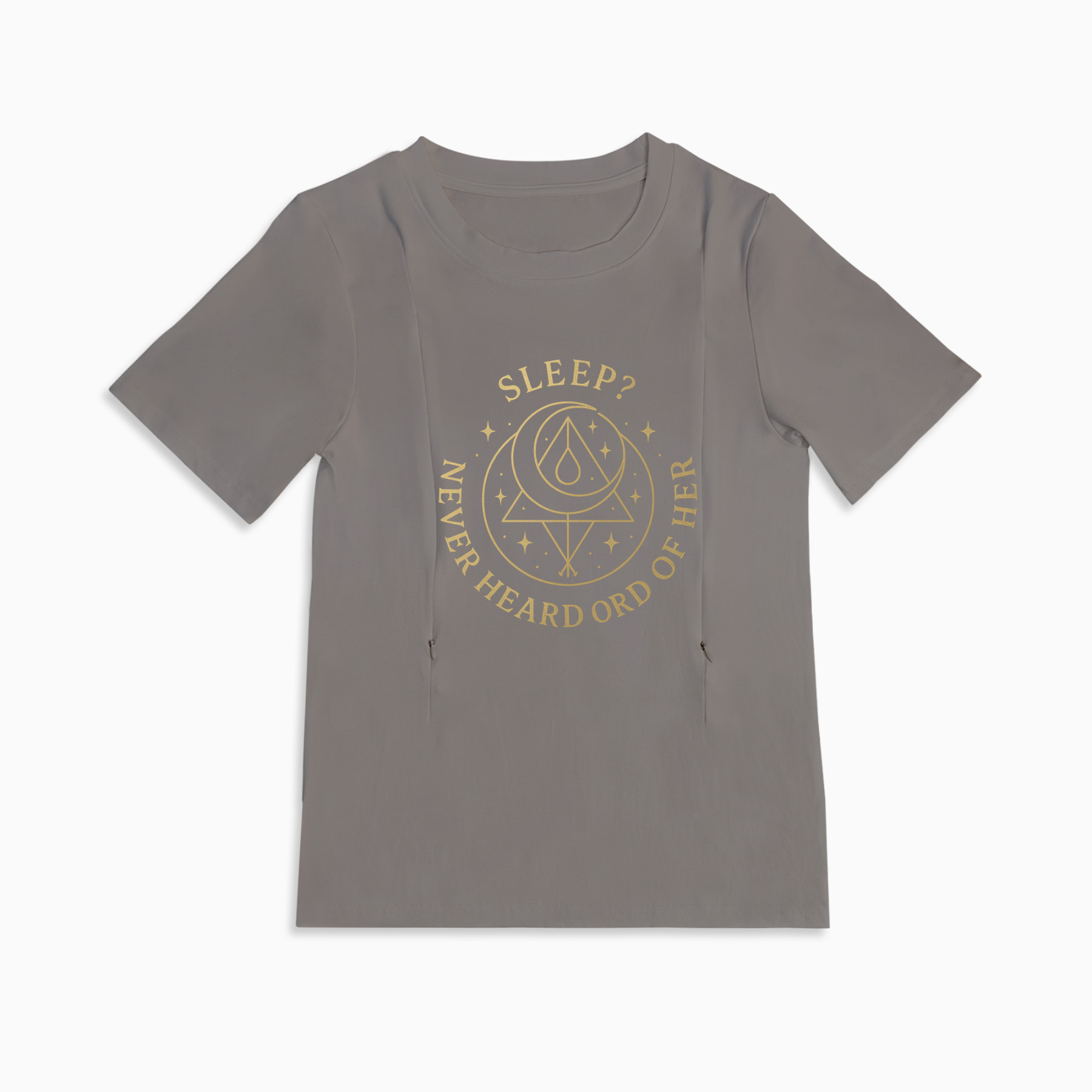Soft Cotton Nursing T-Shirt | Funny Slogan & Easy Access Side Zippers