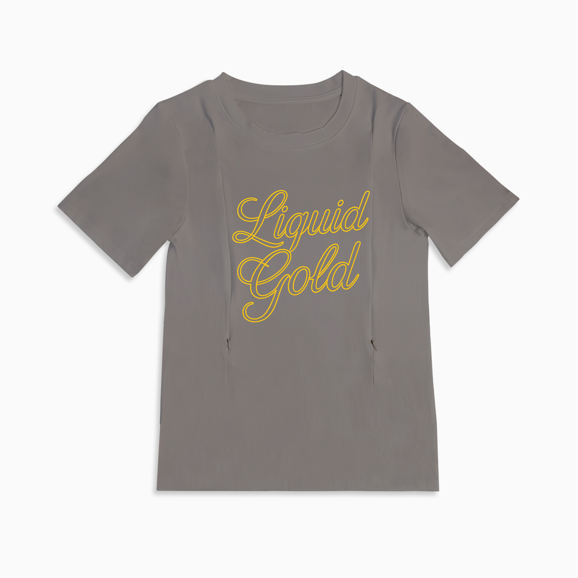 Easy Feed Nursing Tee | Liquid Gold Slogan | Discreet Side Zippers