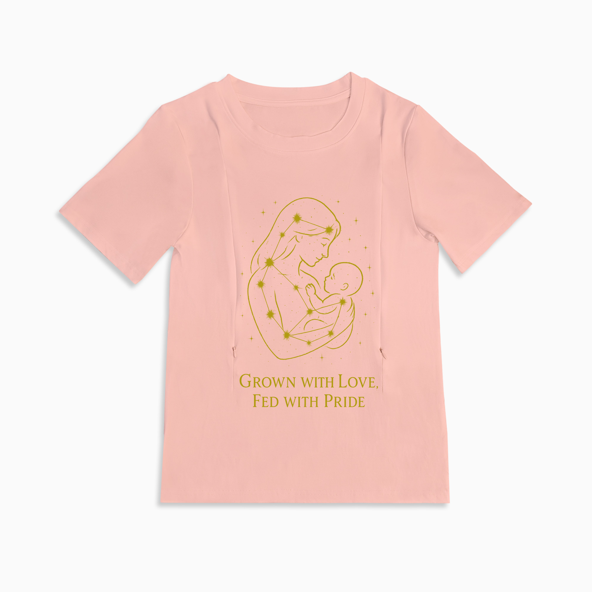 Stylish Mama Nursing Top | Grown with Love Slogan | Zipper Access