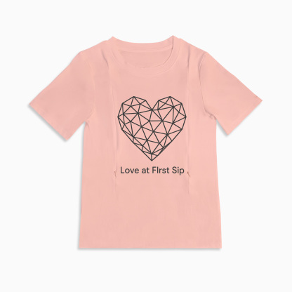 Cute Mama Nursing Top | "Love at First Sip" Graphic | Zipper Access