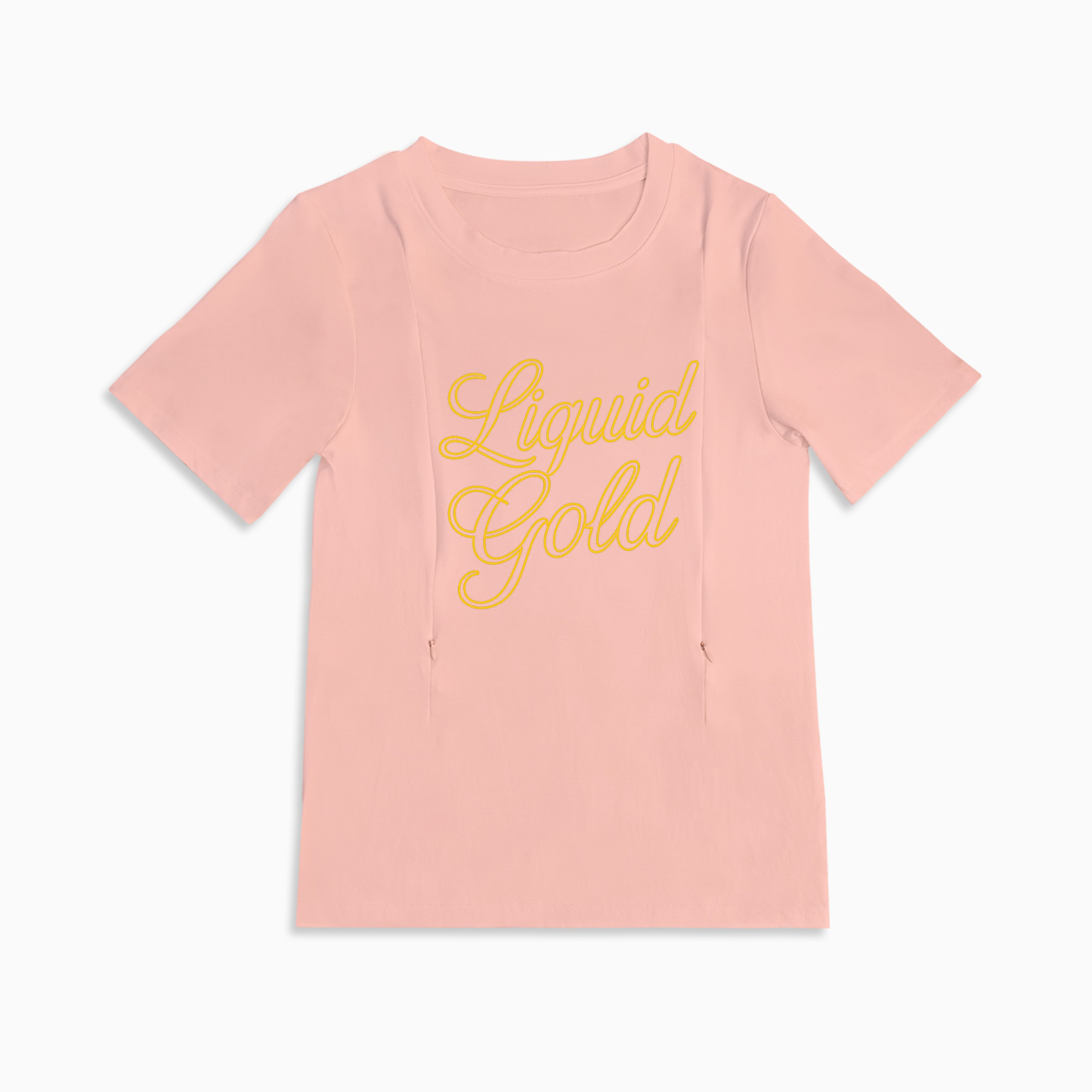 Easy Feed Nursing Tee | Liquid Gold Slogan | Discreet Side Zippers