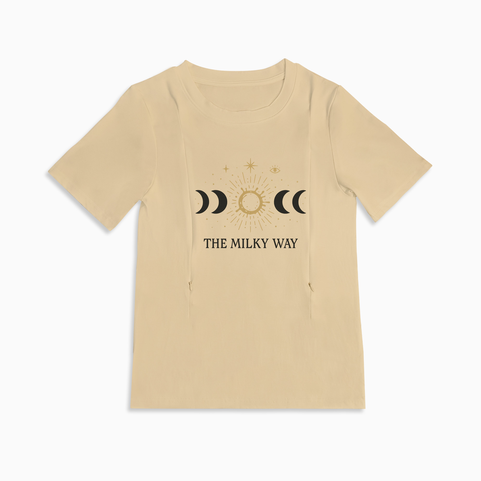 Graphic Nursing Tee for Moms | "The Milky Way" Side Zip Design